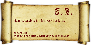Baracskai Nikoletta névjegykártya