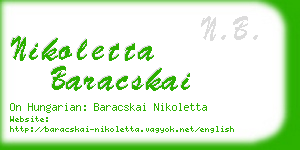 nikoletta baracskai business card